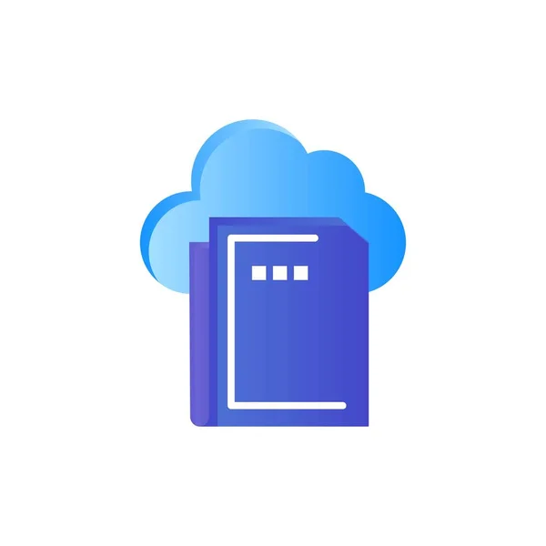 Cloud, Fichier, Données, Computing Flat Color Icon. Icône vectorielle banne — Image vectorielle