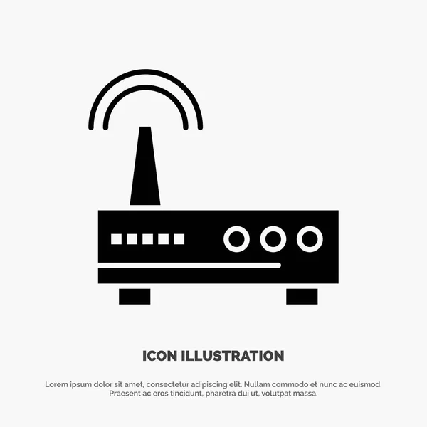 Appareil, Wifi, Signal, Education Icône Glyphe Noir Solide — Image vectorielle