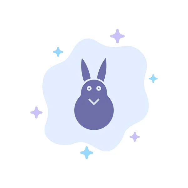 兔子, 复活节, 复活节兔子, 兔子蓝色图标在抽象云 — 图库矢量图片