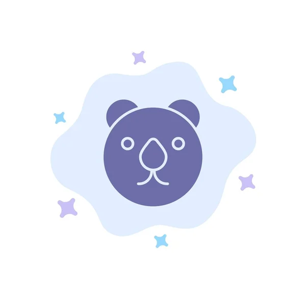 Oso, cabeza, depredador icono azul sobre fondo abstracto de la nube — Vector de stock