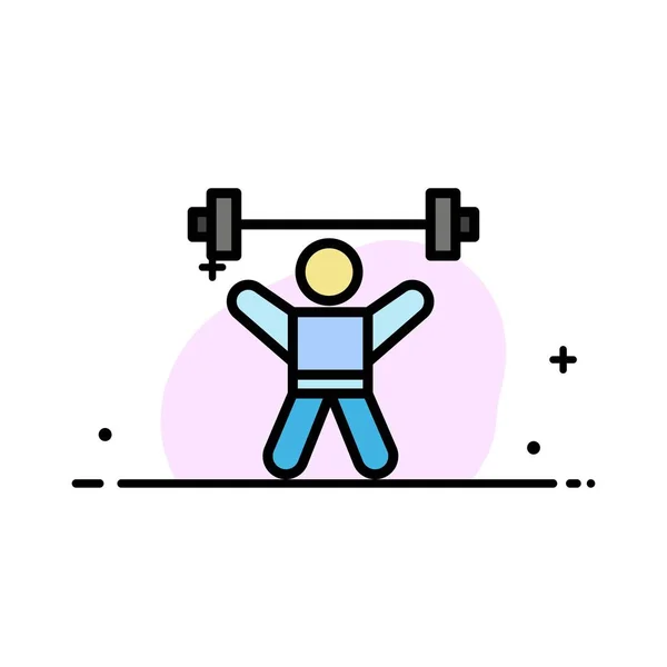 Atlet, friidrott, avatar, fitness, gym företag Flat line fil — Stock vektor