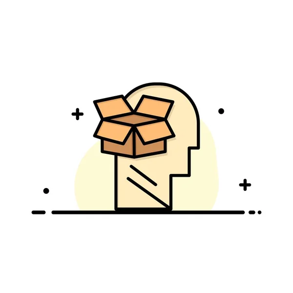 Box, Unbox, Dati, Utente, Maschio Business Logo Template. Colore piatto — Vettoriale Stock