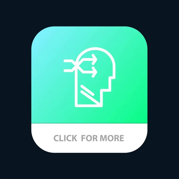 Mental hang, Kepala, Brian, Berpikir Mobile App Button. Android an - Stok Vektor