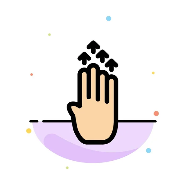 Finger, vier, Geste, Pfeil, nach oben abstrakte flache Farbe Symbol templa — Stockvektor