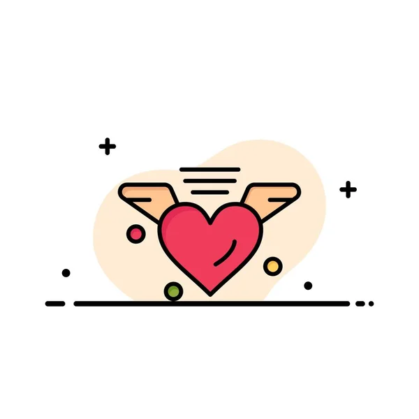Liefdevolle, liefde, hart, bruiloft Business platte lijn gevuld pictogram VEC — Stockvector