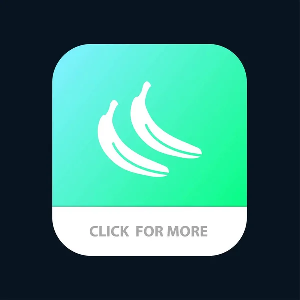 Banan, mat, frukt Mobile App Button. Android och Ios Glyph Ver — Stock vektor