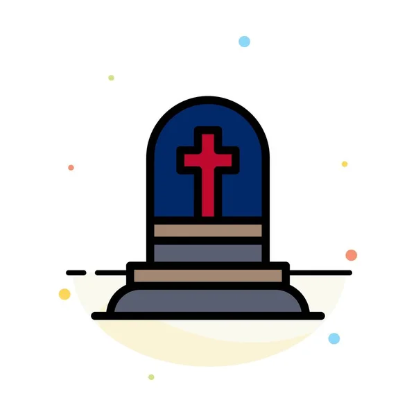 Death, Grave, Gravestone, Rip Abstract Flat Color Icon Template — Stock Vector