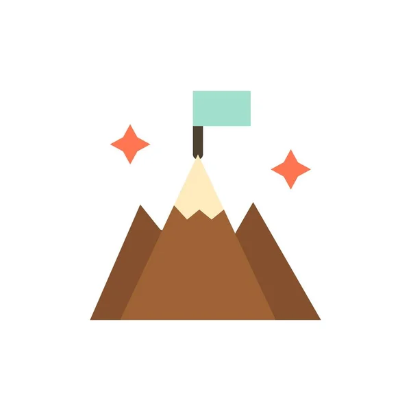 Montagne, Drapeau, Utilisateur, Interface Flat Color Icon. icône vectorielle ba — Image vectorielle