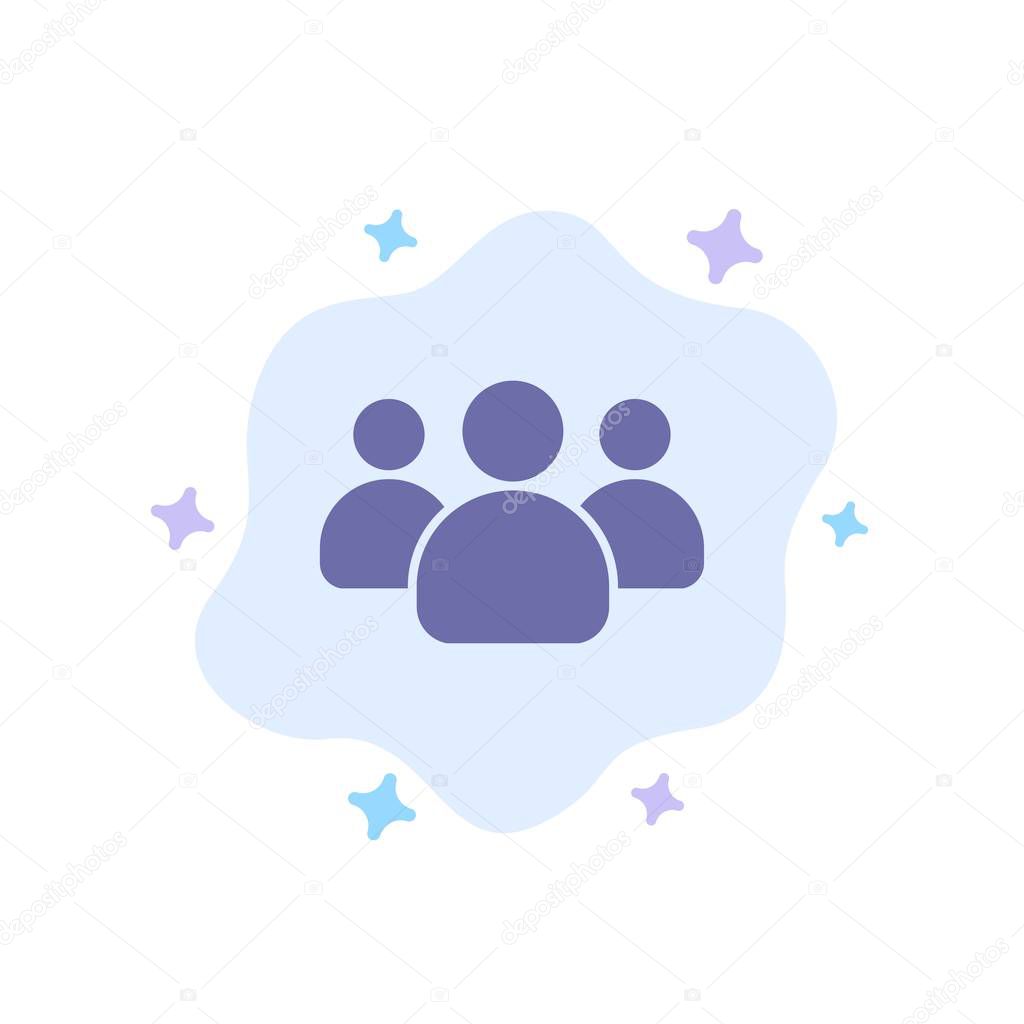 Friends, Group, Users, Team Blue Icon on Abstract Cloud Backgrou