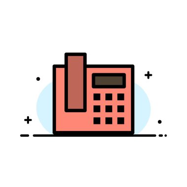 Telefon, Telefon, Çağrı İş Düz Hat Dolu Simge Vektör Ba