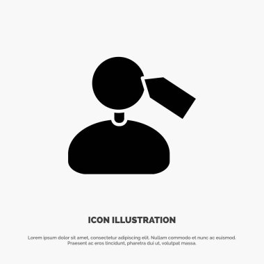 Etiket, Mark, Mane, Çalışma katı Glyph Simgesi vektör