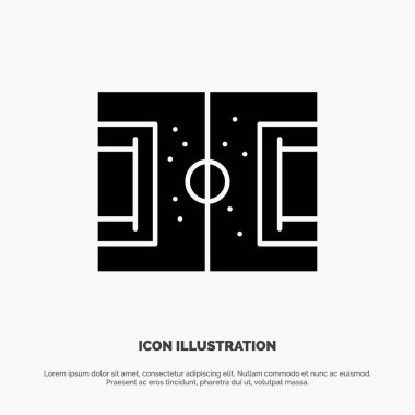 Alan, Futbol, Oyun, Pitch, Futbol katı Glyph Simgesi vektörü