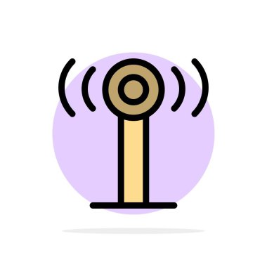 Servis, sinyal, WiFi soyut daire arka plan düz renk simgesi