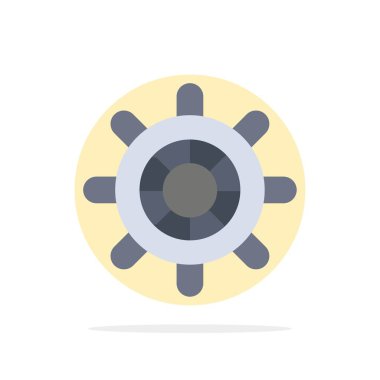 Tekne, Gemi, Tekerlek Soyut Daire Arka Plan Düz renk Simgesi