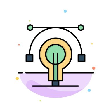 Ampul, Eğitim, Fikir, Eğit Soyut Düz Renk Simgesi Şablonu