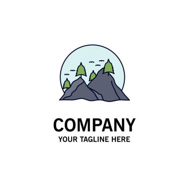 tepe, manzara, doğa, dağ, güneş Düz Renk Simge Vektör