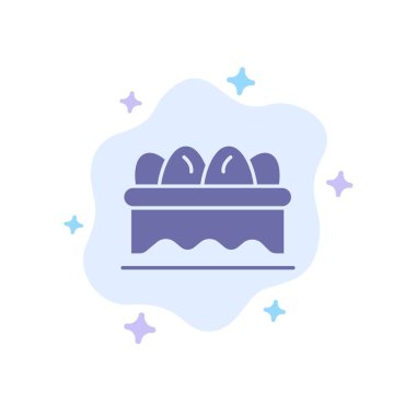 Soyut Bulut Arka Plan üzerinde Sepet, Paskalya, Yumurta Mavi Simge