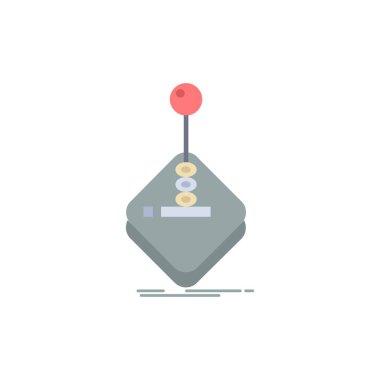 Arcade, oyun, oyun, joystick, sopa düz renk simge vektör