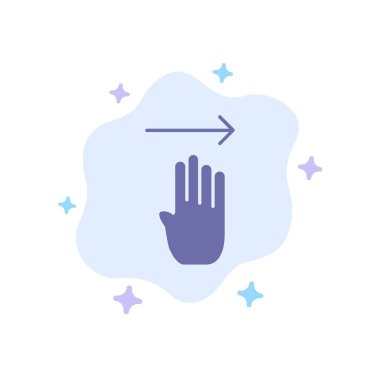 Parmak, Dört, Jest, Soyut Bulut Backgro Sağ Mavi Simge