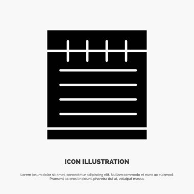Notebook, Eğitim, Okul katı Glyph Icon vektör