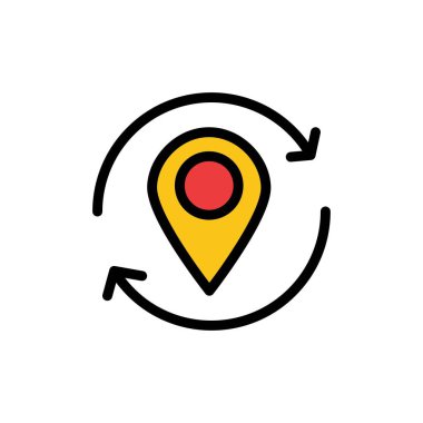 Ok, Konum, Harita, İşaretçi, Düz Renk Simgesini Sabitle. Vektör simgesi 