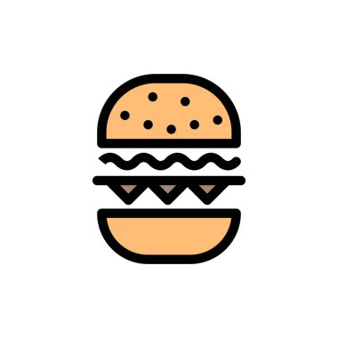 Burger, Yemek, Yemek, Kanada Düz Renk Simgesi. Vektör simgesi afiş T
