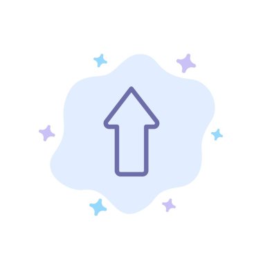 Ok, Oklar, Yukarı, Soyut Bulut Arka Plan Üzerinde Mavi Simge Yükle