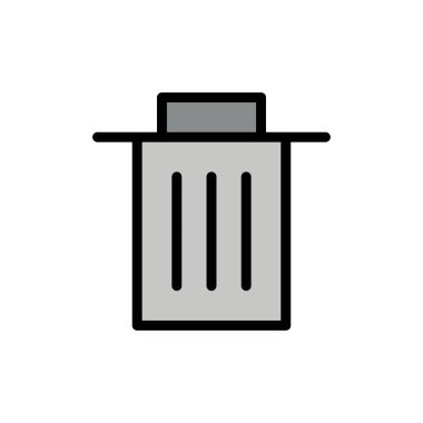 Sil, Arabirim, Çöp Kutusu, Kullanıcı Düz Renk Simgesi. Vektör simgesi yasağı