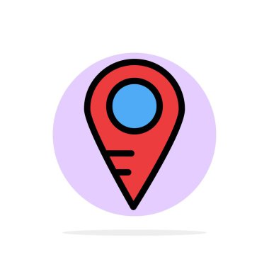 Harita, Konum, Okul Soyut Daire Arka Plan Düz renk Simgesi