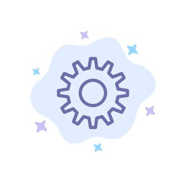 Dişliler, Dişliler, Soyut Bulut Arka Planında Mavi Simge Yi ayarlama