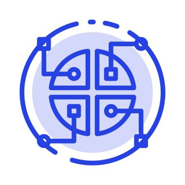 İnşaat, Ağ, Harita Mavi Noktalı Satır Simgesi