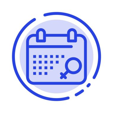 Takvim, sembol, plan mavi noktalı çizgi çizgisi simgesi