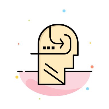 Öğrenme, Beceri, Zihin, Kafa Soyut Düz Renk Simge Şablonu