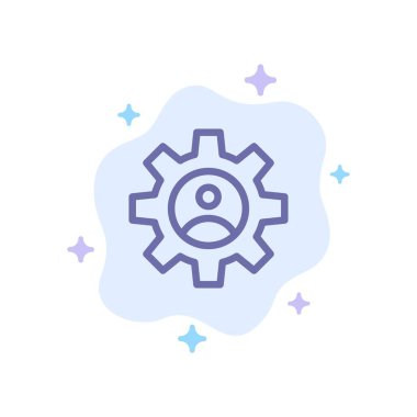 Gear, Controls, Profile, Abstract Cloud Backgro'da Mavi Simge Kullanın