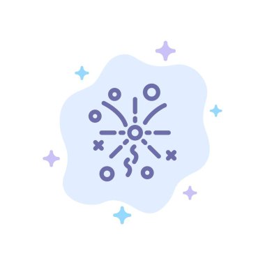 Havai fişek, ışık, Kutlama Mavi Simge Soyut Bulut Backgr doğum