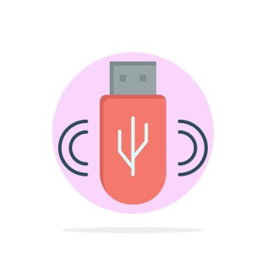 Usb, Paylaş, Veri, Depolama Soyut Daire Arka Plan Düz renk 