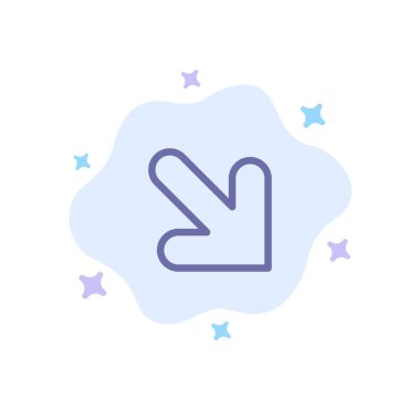 Soyut Bulut Arka Planında Ok, Aşağı, Sağ Mavi Simge