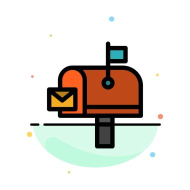 Posta, Posta, Posta Kutusu, PostaNe Soyut Düz Renk Simgesi Şablonu