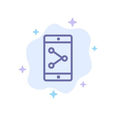 App Share, Mobil, Mobil Uygulama Soyut Clou üzerinde Mavi Simge