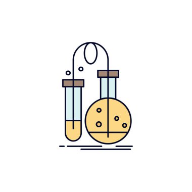 Test, Kimya, şişe, laboratuvar, bilim Düz Renk Simge Vektör