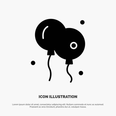 Balon, Paskalya, Doğa katı Glyph Simge vektör