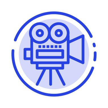 Kamera, Film, Film, Eğitim Mavi Noktalı Çizgi Simgesi