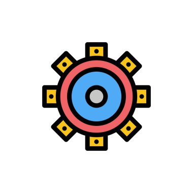 İnşaat, bina, düz renk simgesi ayarı. Vektör simgesi ba