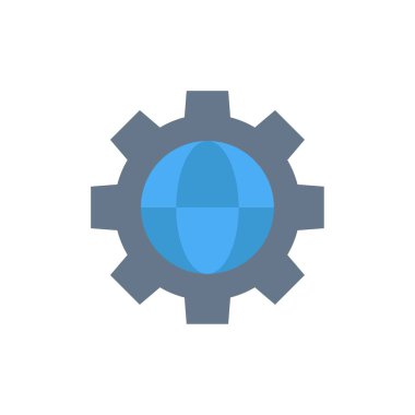 Dişli, Ayar, Küre Düz Renk Simgesi. Vektör simgesi afiş Templa