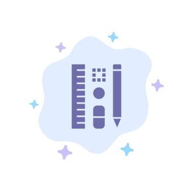 Kalem, Kalem, Ölçek, Soyut Bulut Backgr Eğitim Mavi Simge