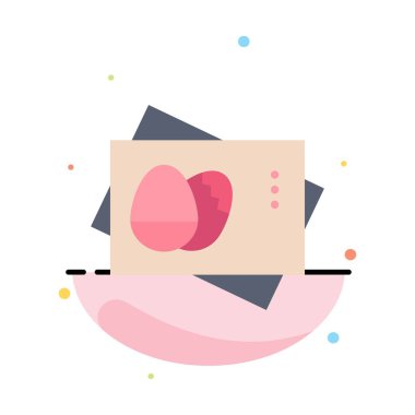 Pass board, Yumurta, Paskalya, Kart Soyut Düz Renk Simgesi Şablon