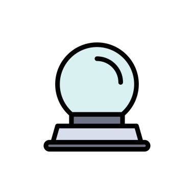 Cam Stand, Dekorasyon, Magic Ball Düz Renk Simgesi. Vektör ico