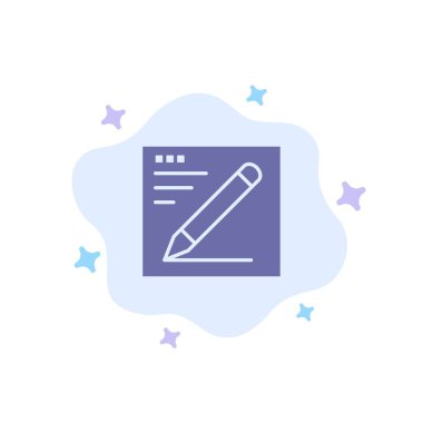 Tarayıcı, kalem, metin, eğitim mavi simge soyut bulut Bac