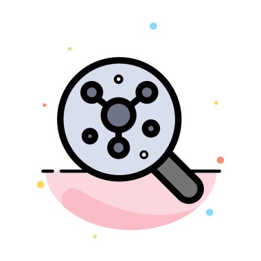 Arama, Atom, Molekül, Bilim Soyut Düz Renk Simgesi Templat