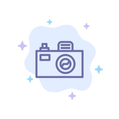Fotoğraf makinesi, resim, tasarım mavi simge soyut bulut arka plan